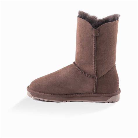 Ugg Ozwear 3rdgen Ladies Classic Short Button Boots Sheepskin Water