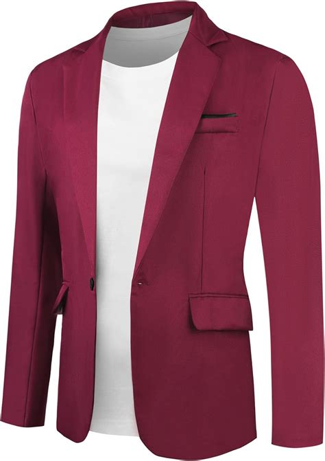 Amazon Lars Amadeus Burgundy Blazers For Men S Slim Fit Blazers