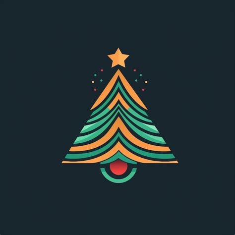 Premium Ai Image Flat Color Christmas Tree Logo Vector