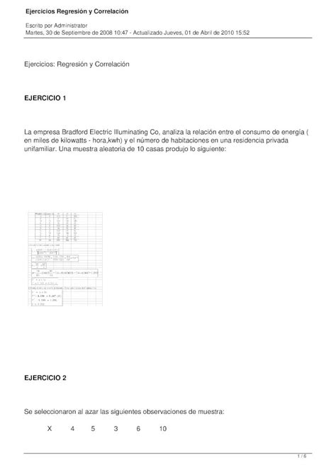 Pdf Ejercicios Resueltos Regresion Y Correlacion Pdfslidenet