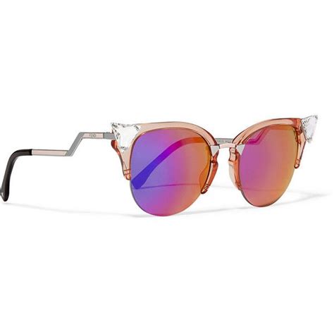 Fendi Swarovski Crystal Embellished Cat Eye Acetate And Metal