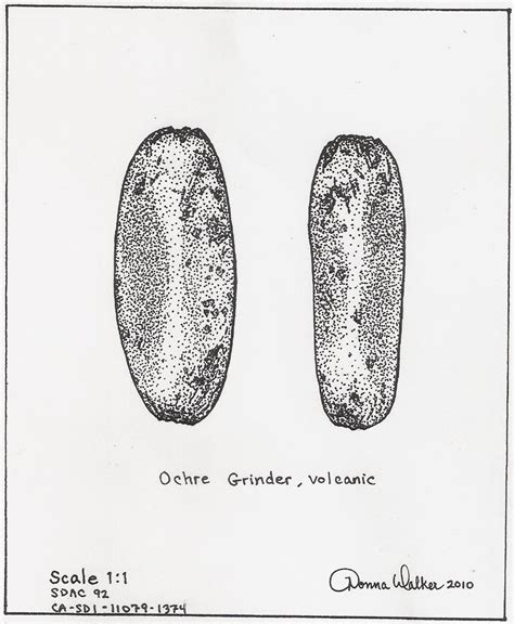 Ochre Grinder Archaeological Illustrations