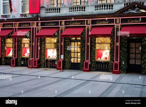 Exterior Of Cartier Store On Old Bond Street London With Christmas