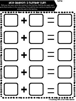 Adding and Subtracting Dice Game by Teaching with a Caffeine Queen