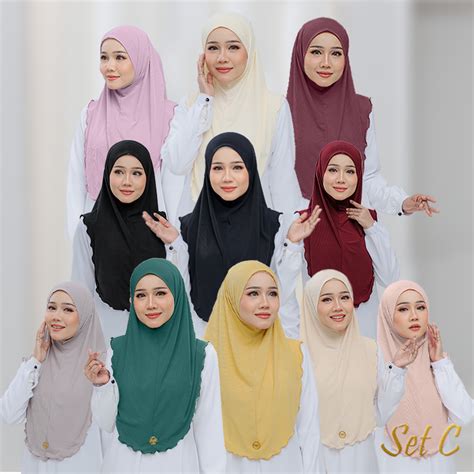 Zephia Tudung Sarung Layla Premium Jersey Ribbed With Metal Tag