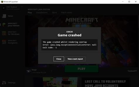 Game Crashed Whilst Rendering Overlay Crash Rminecraft