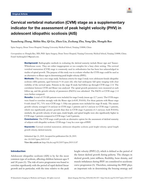 Pdf Cervical Vertebral Maturation Cvm Stage As A Supplementary