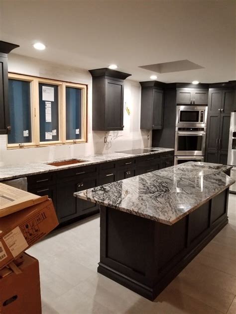 White Granite Countertops With Dark Cabinets White Granite