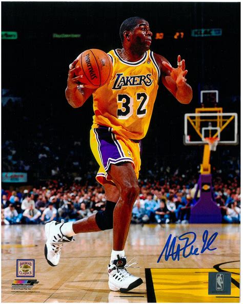 Magic Johnson Autographed LA Lakers 8x10 Photo #14 - 1996 Action ...