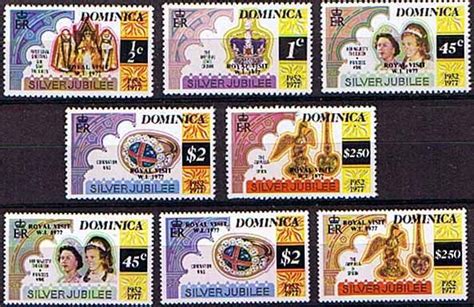 Dominica 1977 Royal Visit Complete Set With Perf Variations Fine Mint