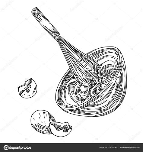 Bowl Of Beaten Eggs Stock Vector Image By Kseniakr