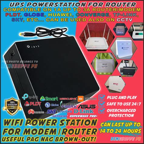 Mini Ups Portable Uninterruptible Power Supply For Wifi Router Pldt Converge Globe Smart Sky