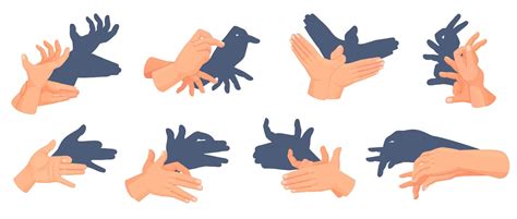 Premium Vector | Gestures animal shadows vintage shadow theater concept hand play theatrical ...