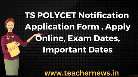 TS POLYCET Notification 2024 Application Form Apply Online Exam