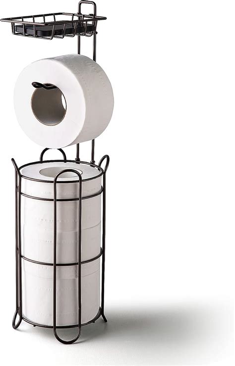 Amazon Sikobin Toilet Paper Holder With Shelf Stand Alone Tissue