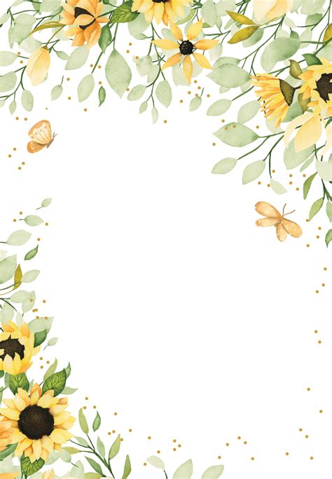 Sunflowers Butterflies Wedding Invitation Template Artofit