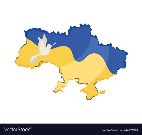 Ukraine flag in map Royalty Free Vector Image - VectorStock