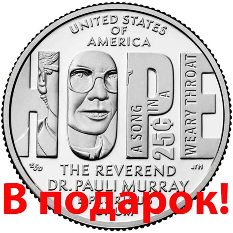 США 25 центов квотер 2024 D Женщины Америки - Паули Мюррей в подарок ...