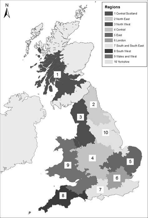 Map Showing Regions Included In This Study As Defined By Nielsencga