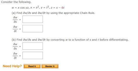 Solved Consider The Following W Xcosyz X S Y T Z S T A Chegg