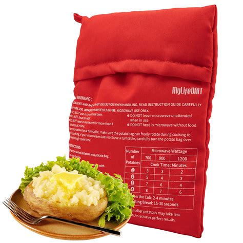 Mylifeunit Microwave Potato Bag Baked Potato Microwave Baking Bag Red Health