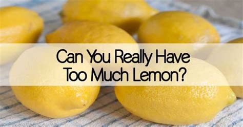 Can You Have Too Much Lemon Healthy Holistic Living