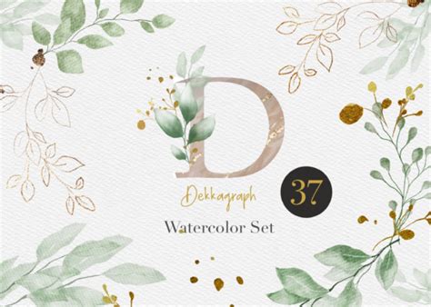 Watercolor Eucalyptus Clipart Greenery Graphic By Dekka Graph