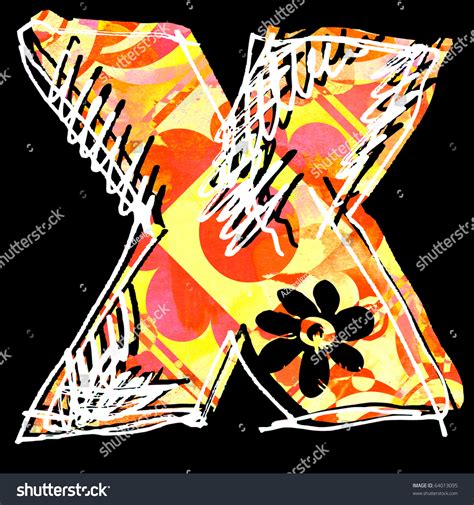 Graffiti Alphabet Hand Drawn Letter X Stock Illustration 64013095