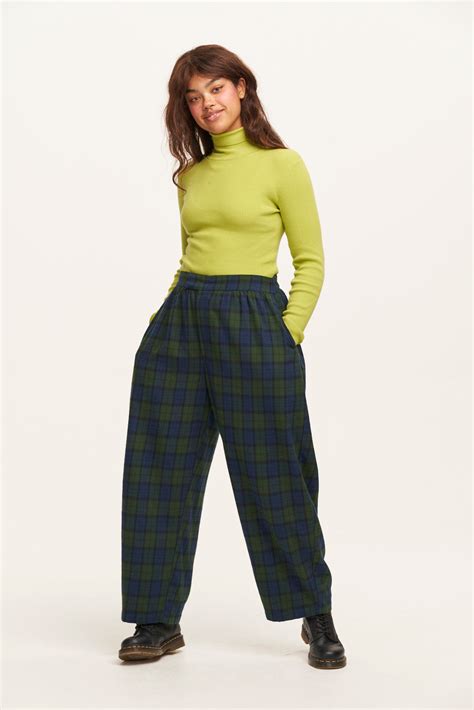 Beau Trousers Brushed Organic Cotton Wilderness Tartan Lucy And Yak