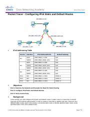 2 2 Configuring IPv6 Static And Default Routes Instructions Docx