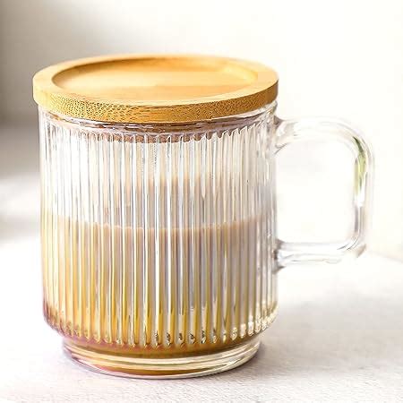 Amazon Lysenn Clear Glass Coffee Mug Classic Vertical Stripes