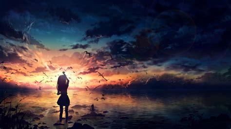 Anime Sunset Hd Digital Cool Wallpaper Hd Artist 4k Wallpapers Images