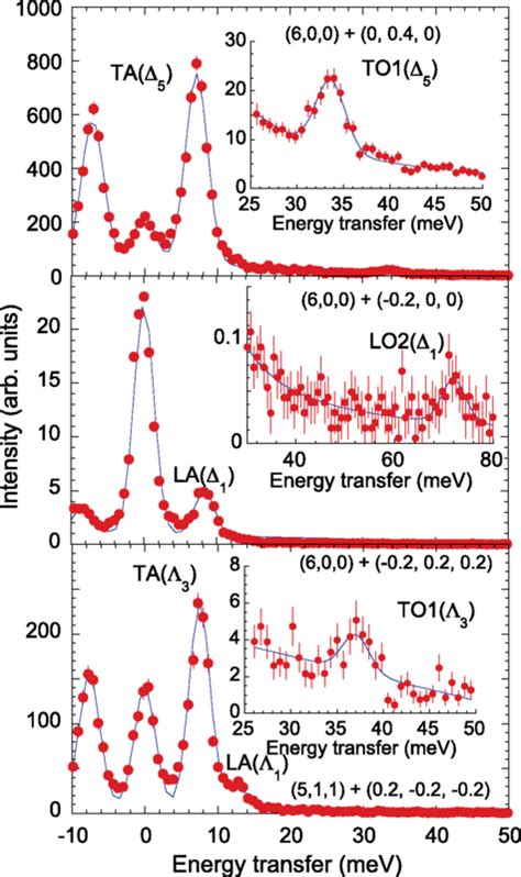 Experimental IXS Spectra Collected For Representative Phonon Branches