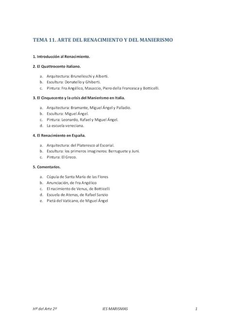 PDF TEMA 11 ARTE DEL RENACIMIENTO Y DEL MANIERISMO PDF FileEl