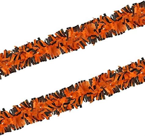 Amazon Halloween Decorations Orange And Black Tissue Tinsel