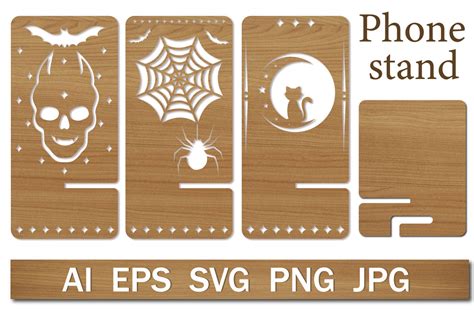 Phone Stand Template With Cut Out Pattern Set Laser Cut By