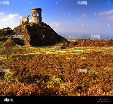 Folly of Mow Cop Castle and the Cheshire Plain, Mow Cop, Near Biddulph ...