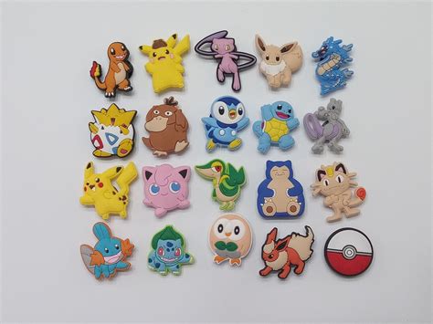 Special 20 Pieces Pokemon Pvc Rubber Shoe Charms For Crocs Etsy