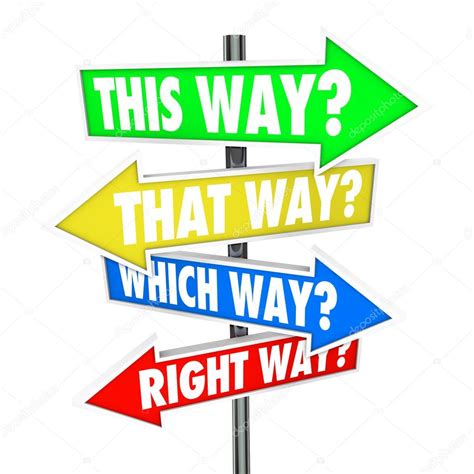 This Way That Way Which Way Right Way Words Stock Photo By