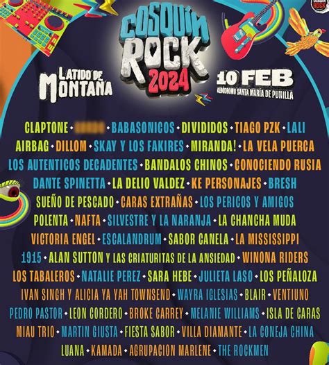 GRILLA COSQUIN ROCK 2024 y Cronograma de Artistas Día Por Día