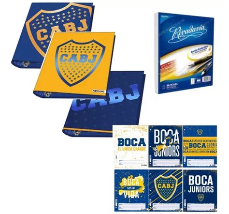 Kit Set Boca Juniors Carpeta N Separador Rivadavia Mooving En Venta