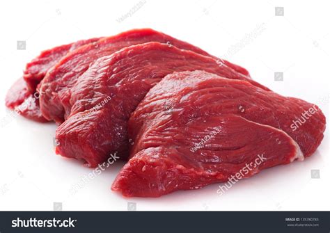 Raw Beef Isolated On White Background Stock Photo Edit Now 135780785