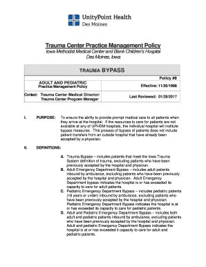 Fillable Online Trauma Center Practice Management Policy Fax Email