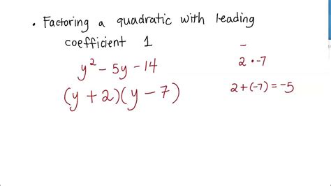 Aleks Factoring A Quadratic With Leading Coefficient 1 Youtube