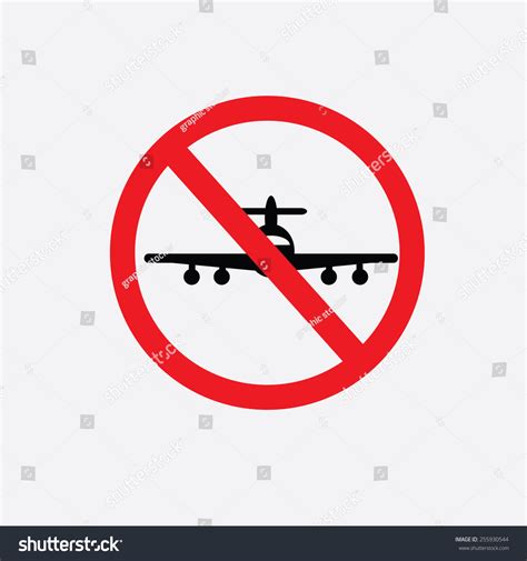 No Flying On White Backgroundprohibit Sign