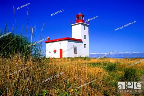 Lighthouse Caribou Nova Scotia Canada Stock Photo Picture And