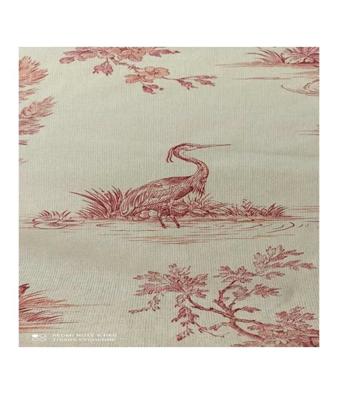 Tissu Toile De Jouy Pastorale Rose