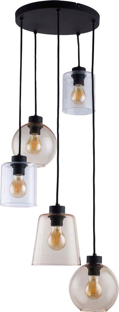 Lampa Wisz Ca Okr G A Szklane Klosze Czarna Loft