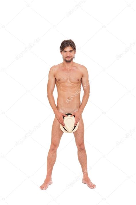 Pictures Male Private Part Naked Man Covering Genitals By Hat