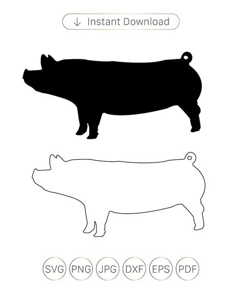 Pig Outline SVG Pig Svg Pig Silhouette Show Pig SVG Show - Etsy